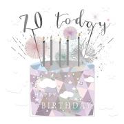 Karnet kwadrat mały z kopertą Urodziny 70 świeczki. Wydawca: Museums & Galleries. Dadada.pl Opakowanie Karnet kwadrat mały z kopertą Urodziny 70 świeczki