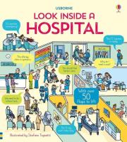 LOOK INSIDE A HOSPITAL. Autor: Katie Daynes, Fritz Zoë. Dadada.pl Okładka książki LOOK INSIDE A HOSPITAL