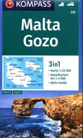 Malta Gozo 3in1 mapa turystyczna 1:25 000. Autor: praca zbiorowa. Dadada.pl Okładka książki Malta Gozo 3in1 mapa turystyczna 1:25 000