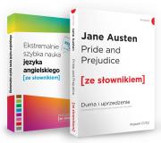 Pakiet Pride and Prejudice i Ekstremalnie szybka nauka języka angielskiego. Autor: Opracowanie zbiorowe. Dadada.pl Okładka książki Pakiet Pride and Prejudice i Ekstremalnie szybka nauka języka angielskiego