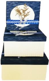 Opakowanie Pudełko Kwadrat wrzos/niebieskie L ROZETTE