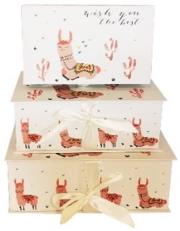 Opakowanie Pudełko Prostokąt Lama białe L ROZETTE