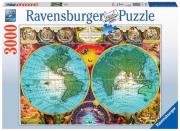 Puzzle Zabytkowa mapa świata 3000. Wydawca: Ravensburger. Dadada.pl Opakowanie Puzzle Zabytkowa mapa świata 3000