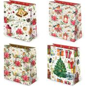 Opakowanie TOREBKI OZDOBNE T-4L SET S-28 ŚWIĘTA FARBY WODNE 10 SZTUK