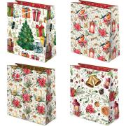 Opakowanie TOREBKI OZDOBNE XL SET S-28 ŚWIĘTA FARBY WODNE 10 SZTUK