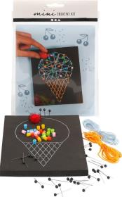 Zestaw mini obraz z nici - Rożek lodowy. Wydawca: Creative Company. Dadada.pl Opakowanie Zestaw mini obraz z nici - Rożek lodowy