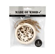 Zestaw ozdób świątecznych drewnianych 6szt. Wydawca: Creative Company. Dadada.pl Opakowanie Zestaw ozdób świątecznych drewnianych 6szt