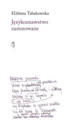 Językoznawstwo zastosowane. Autor: Elżbieta Tabakowska. Dadada.pl Okładka książki Językoznawstwo zastosowane