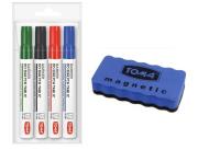 Marker do białych tablic 4 sztuki + ścieracz TOMA. Wydawca: TOMA. Dadada.pl Opakowanie Marker do białych tablic 4 sztuki + ścieracz TOMA