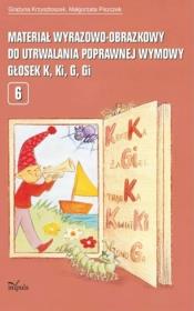 Okładka książki Materiał wyrazowo-obrazkowy.. głosek K, Ki, G, Gi