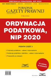 Okładka książki Ordynacja podatkowa NIP 2020