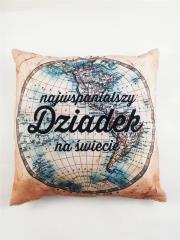 Poduszka Mapy Najwspanialszy Dziadek na świecie. Wydawca: Jawi. Dadada.pl Opakowanie Poduszka Mapy Najwspanialszy Dziadek na świecie