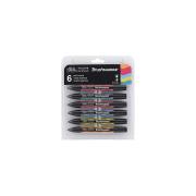 Opakowanie Brush marker komplet 6 szt. MID TONES 0290033
(amber, red, carmine, sky blue, lime green, turquoise)