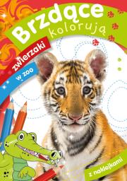Brzdące kolorują zwierzaki w zoo. Autor: Zofia Zabrzeska. Dadada.pl Okładka książki Brzdące kolorują zwierzaki w zoo