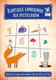 Kapitalne łamigłówki dla bystrzaków. Autor: Paulina Zbylut. Dadada.pl Okładka książki Kapitalne łamigłówki dla bystrzaków