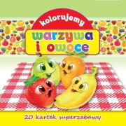 Kolorujemy warzywa i owoce. Autor: Opracowanie zbiorowe. Dadada.pl Okładka książki Kolorujemy warzywa i owoce