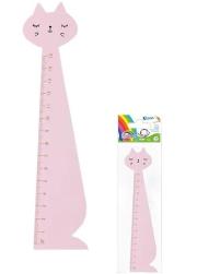 Opakowanie Linijka drewniana 15cm kot różowy FIORELLO