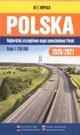 Mapa samochodowa 1:700 000 Polska TW KOMPAS. Autor:   Praca zbiorowa. Dadada.pl Okładka książki Mapa samochodowa 1:700 000 Polska TW KOMPAS