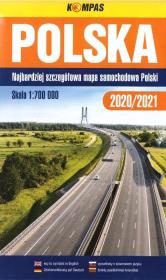 Mapa samochodowy 1:700 000 Polska BR KOMPAS. Autor: Opracowanie zbiorowe. Dadada.pl Okładka książki Mapa samochodowy 1:700 000 Polska BR KOMPAS