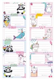 Opakowanie Naklejki na zeszyt Kotorożec, Lamorożec (25szt)