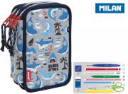 Piórnik 3 poz. z wyprawką Shark Attack sary. Wydawca: MILAN. Dadada.pl Opakowanie Piórnik 3 poz. z wyprawką Shark Attack sary