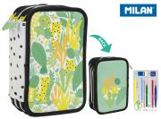 Piórnik 3 poz. z wyprawką Zielony lepoard MILAN. Wydawca: MILAN. Dadada.pl Opakowanie Piórnik 3 poz. z wyprawką Zielony lepoard MILAN