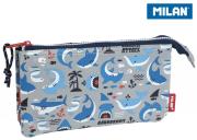 Piórnik 5 komorowy Shark Attack szary MILAN. Wydawca: MILAN. Dadada.pl Opakowanie Piórnik 5 komorowy Shark Attack szary MILAN