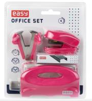 Zestaw zszywacz, dziurkacz, rozszywacz różowy. Wydawca: Easy Stationery. Dadada.pl Opakowanie Zestaw zszywacz, dziurkacz, rozszywacz różowy