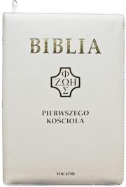 Okładka książki Biblia pierwszego Kościoła z paginat. biała