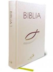 Okładka książki Biblia z rybką - biała z paginatorami TW