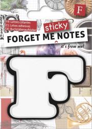 Opakowanie Forget me sticky notes kart samoprzylepne litera F