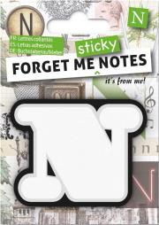 Opakowanie Forget me sticky notes kart samoprzylepne litera N