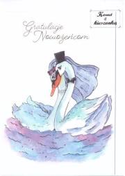 Opakowanie Karnet B6 z kieszonką - Łabędzie