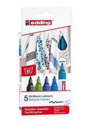 Opakowanie Markery do tkanin 5 kolorów zimnych EDDING