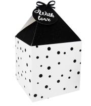 Pudełko na prezenty 11x11 biało-czarne kropki 4szt. Wydawca: incood.. Dadada.pl Opakowanie Pudełko na prezenty 11x11 biało-czarne kropki 4szt