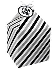 Pudełko na prezenty 11x11 biało-czarne pasy 4szt. Wydawca: incood.. Dadada.pl Opakowanie Pudełko na prezenty 11x11 biało-czarne pasy 4szt