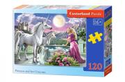 Opakowanie Puzzle 120 Princess and her Unicorns CASTOR