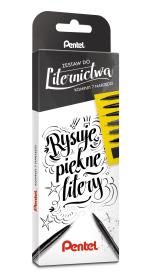 Zestaw do liternictwa 7 elementów PENTEL. Wydawca: PENTEL. Dadada.pl Opakowanie Zestaw do liternictwa 7 elementów PENTEL