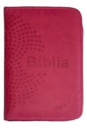 Okładka książki Biblia z kolorową wkładką (różowa z suwakiem)