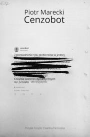 Cenzobot. Autor: Piotr Marecki. Dadada.pl Okładka książki Cenzobot