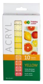 Opakowanie Farba akrylowa 12ml 10 kol żółty HAPPY COLOR