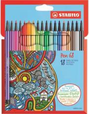 Opakowanie Flamastry Pen 68 18 kolorów STABILO