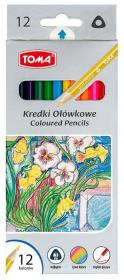 Kredki ołówkowe trójkątne 12 kolorów TOMA. Wydawca: TOMA. Dadada.pl Opakowanie Kredki ołówkowe trójkątne 12 kolorów TOMA