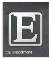 Opakowanie Metalowa zakładka - Litera E Clip-on
