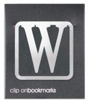 Opakowanie Metalowa zakładka - Litera W Clip-on