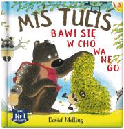 Miś Tuliś bawi się w chowanego. Autor: David Melling. Dadada.pl Okładka książki Miś Tuliś bawi się w chowanego