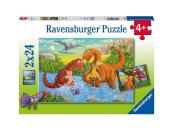 Opakowanie Puzzle 2x24 Bawiące się dinozaury