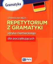 Repetytorium z gramatyki języka niemieckiego dla początkujących. Autor: Stanisław Bęza. Dadada.pl Okładka książki Repetytorium z gramatyki języka niemieckiego dla początkujących