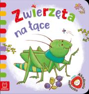 Zwierzęta na łące. Akademia maluszka. Autor: Podgórska Anna. Dadada.pl Okładka książki Zwierzęta na łące. Akademia maluszka