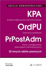 Kodeks postępowania administracyjnego. Ordynacja podatkowa. Prawo o postępowaniu przed sądami administracyjnymi. 25 innych aktów prawnych. Edycja administracyjna wyd. 32. Autor: Opracowanie zbiorowe. Dadada.pl Okładka książki Kodeks postępowania administracyjnego. Ordynacja podatkowa. Prawo o postępowaniu przed sądami administracyjnymi. 25 innych aktów prawnych. Edycja administracyjna wyd. 32